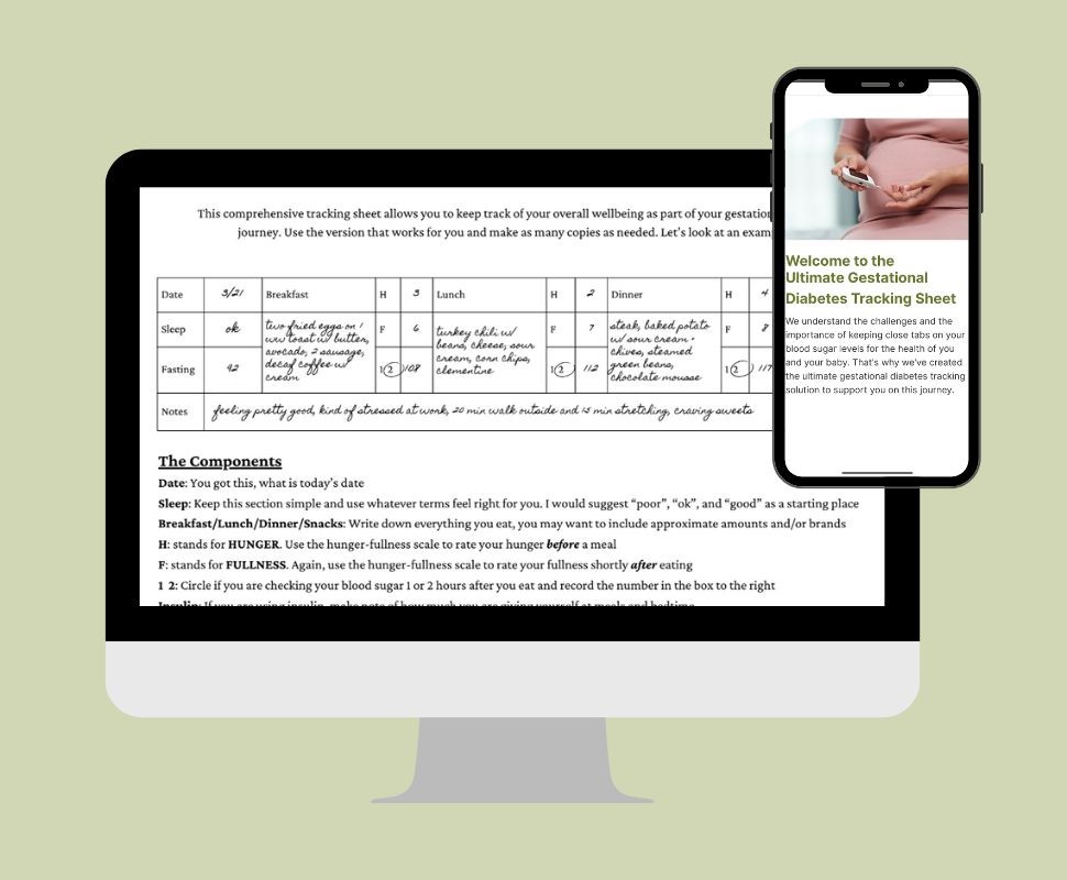 Gestational Diabetes Tracking Sheet Tips Free Download 1